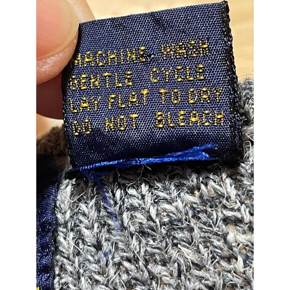 Vintage LeRoy Knitwear Geometric Retro Cardigan Sweater Gray Black 80s Taiwan SM - Picture 9 of 12